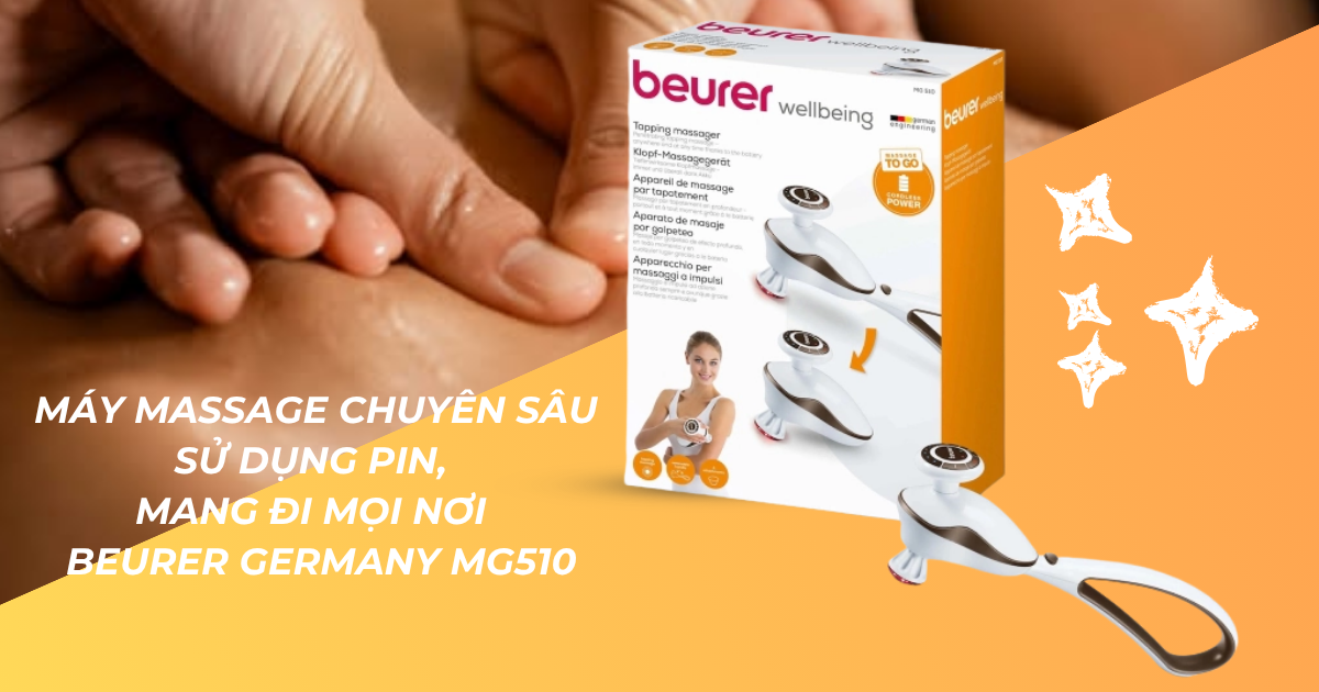 Máy Massage Cầm Tay Beurer MG510 – Người Bạn Đồng Hành Lý Tưởng Cho Những Chuyến Đi Dài