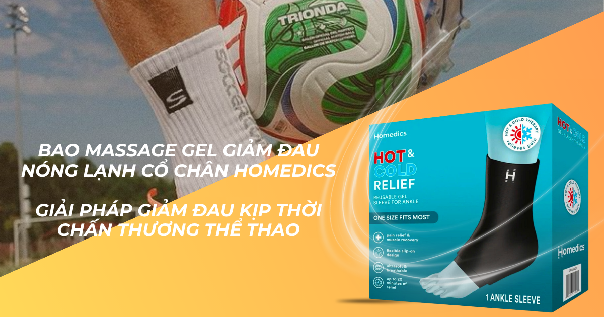 Bao Massage Gel Giảm Đau Nóng Lạnh Cổ Chân HoMedics