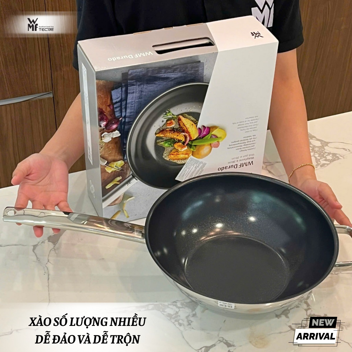 Chảo Xào Chống Dính Sâu Lòng Phủ Ceramic WMF Durado Wok Pan 28cm