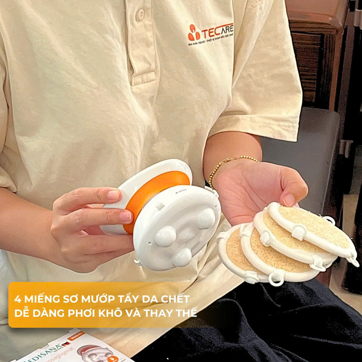 Medisana Máy Massage, Tẩy Da Chết Cầm Tay Mini 2in1 HM845