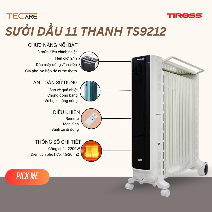 Sưởi dầu 11 thanh Tiross TS9212