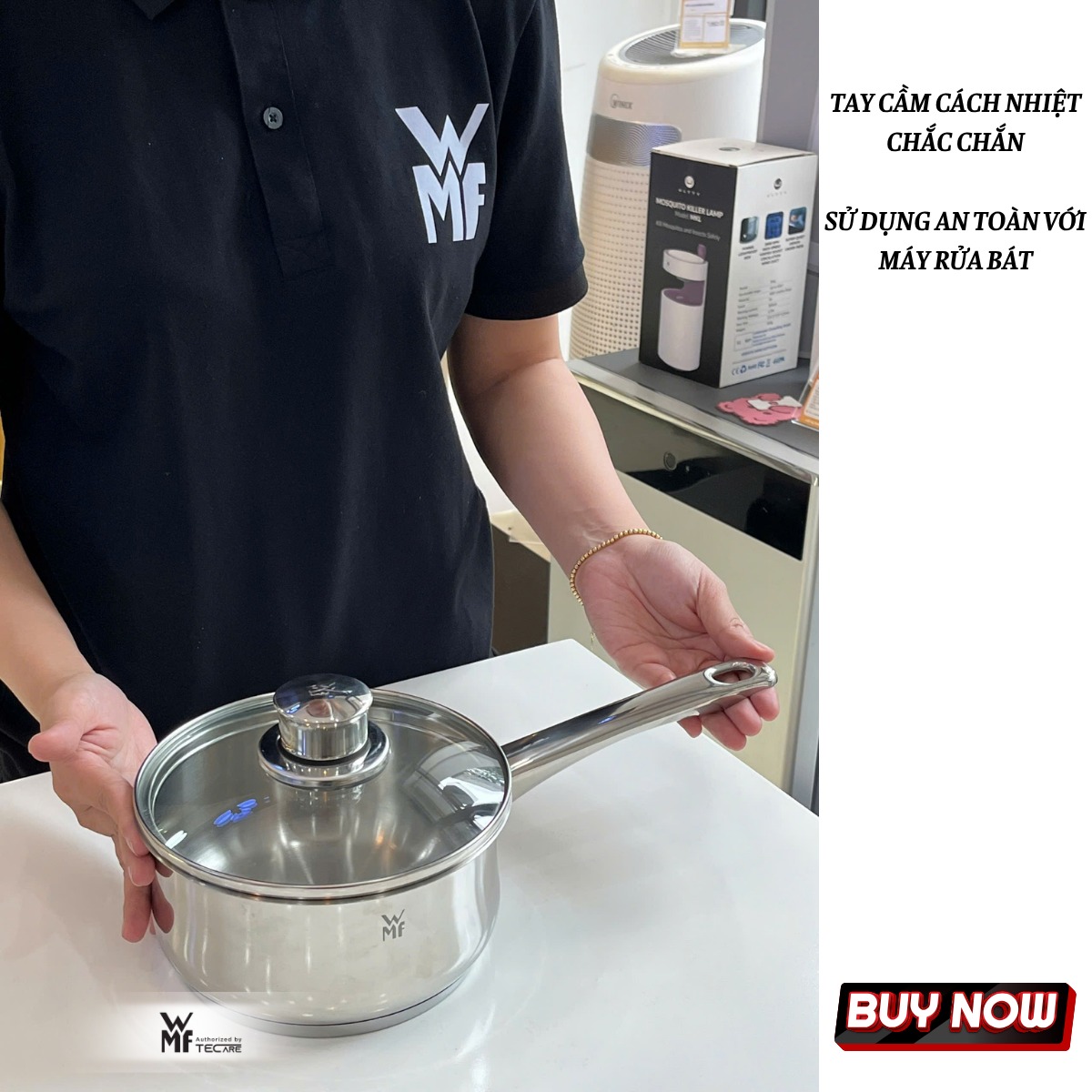 WMF quánh Diadem Plus ( Có Nắp ), thép không gỉ Cromargan - Size 16cm, dung tích 1,7L