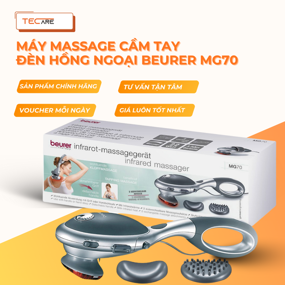 Beurer Máy massage cầm tay có đèn hồng ngoại MG70