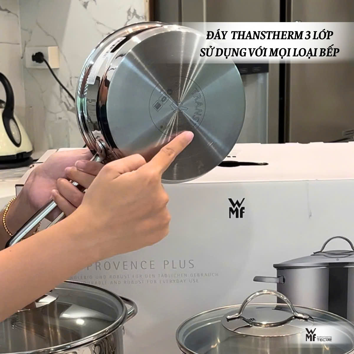 WMF Bộ Nồi 4 Món PROVENCE PLUS - 3 Nồi & 1 Quánh Không Nắp. Quà tặng: Máy sấy tóc Xiaomi