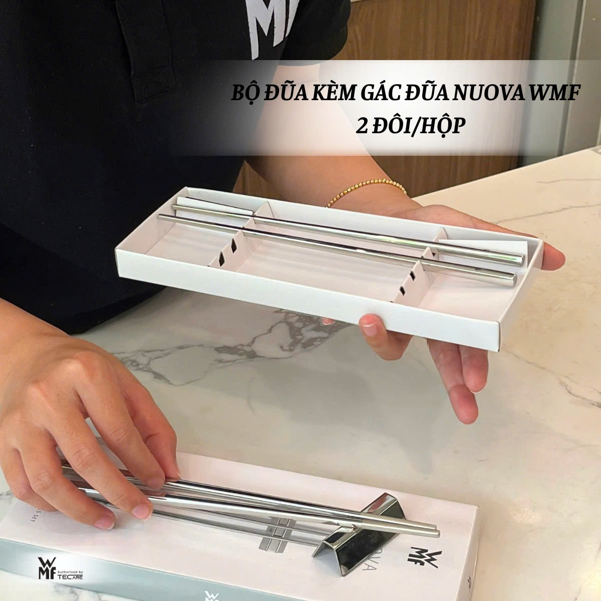 WMF Bộ 2 Đôi Đũa Kèm Gác Đũa Nuova - 4 Chiếc