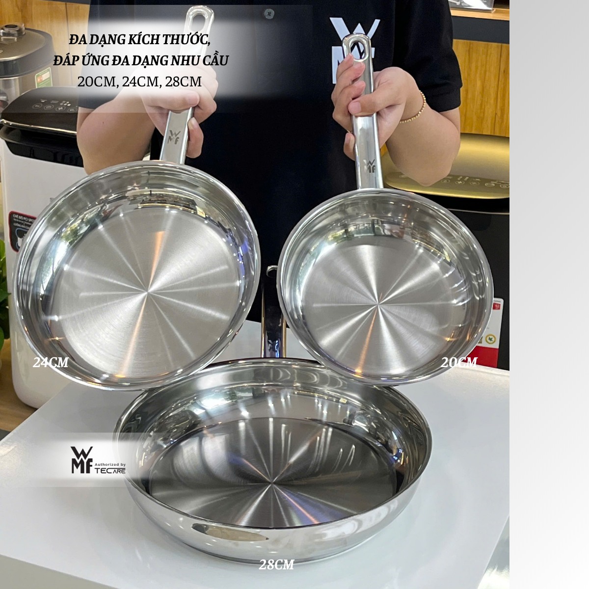 WMF Chảo thép Profi, thép không gỉ Cromargan - 20cm,24cm,28cm