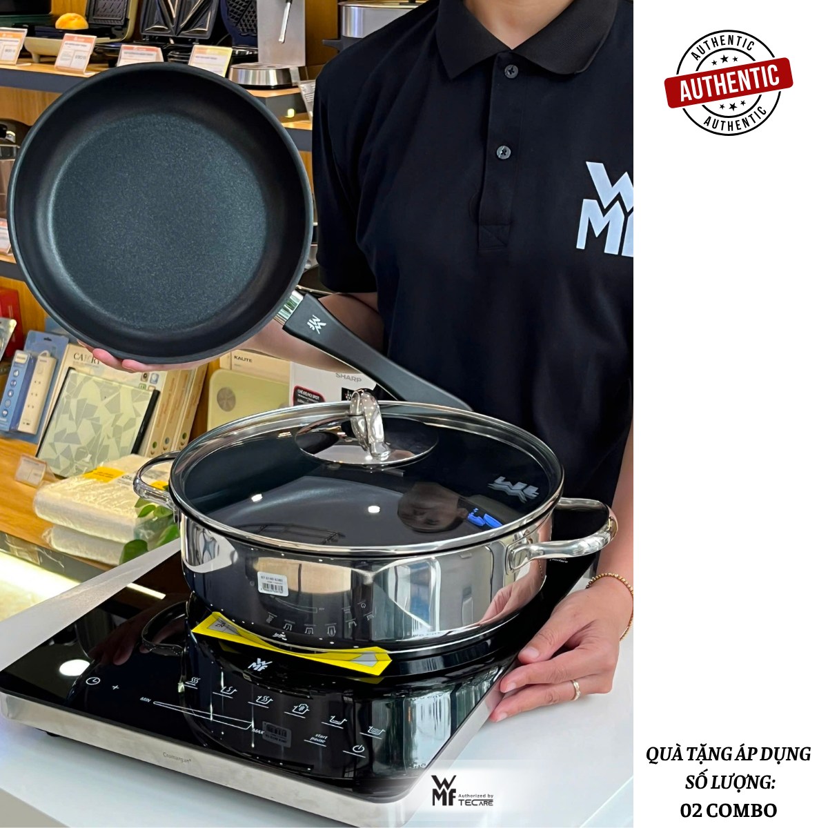 WMF nồi chảo chống dính đa năng ( Có Nắp ) Devil, thép không gỉ Cromargan - Size 28cm