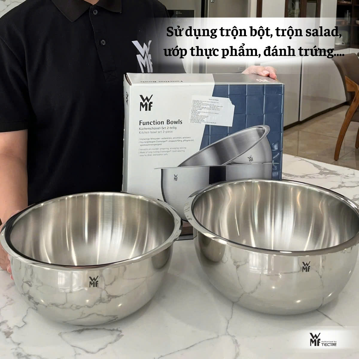 [COMBO MÙA HÈ] Set 2 Tô Trộn Gourmet + Bộ 2 Đôi Đũa WMF Thép Không Gỉ