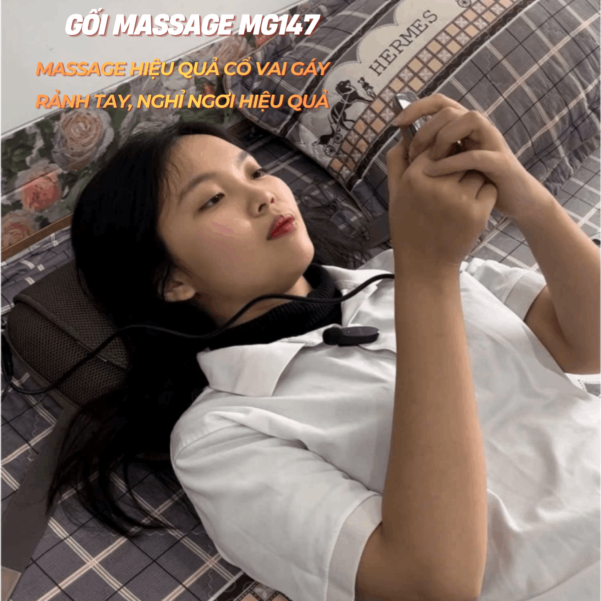 Beurer gối massage MG147 có điều khiển - công suất 12W. Quà tặng: Quạt điện cầm tay mini Lumias