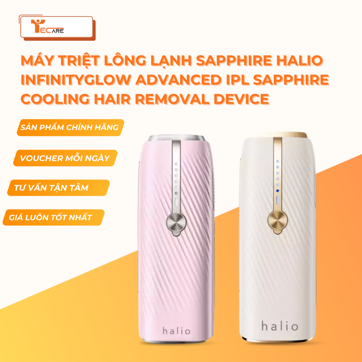 Halio Máy Triệt Lông Lạnh Sapphire InfinityGlow Advanced IPL Sapphire Cooling Hair Removal Device