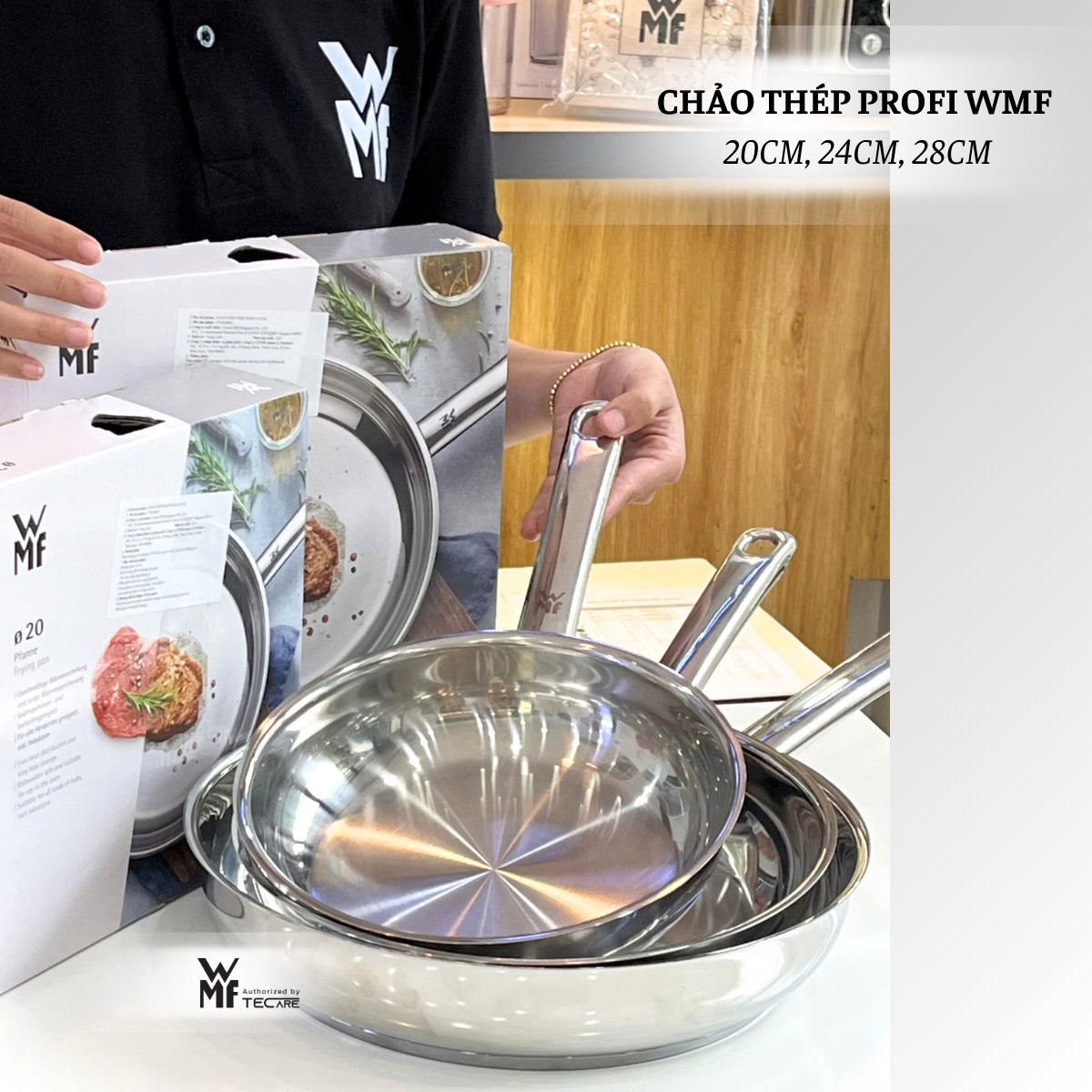 WMF Chảo thép Profi, thép không gỉ Cromargan - 20cm,24cm,28cm