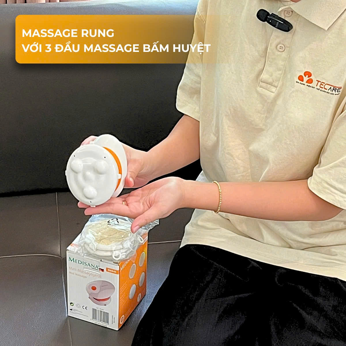 Medisana Máy Massage, Tẩy Da Chết Cầm Tay Mini 2in1 HM845