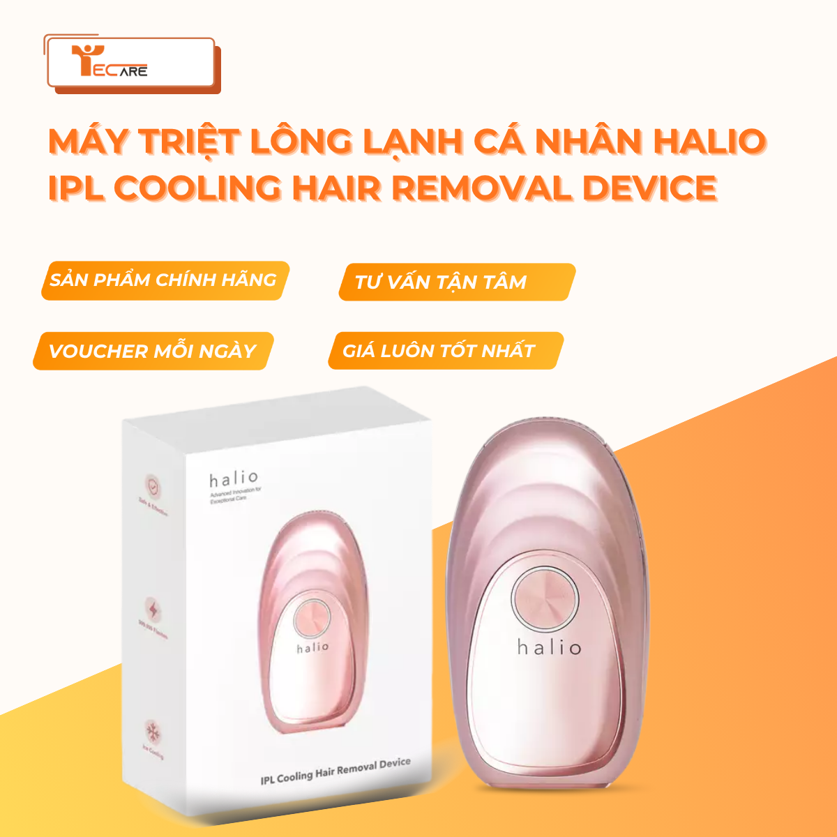 Halio Máy Triệt Lông Lạnh Cá Nhân IPL Cooling Hair Removal Device