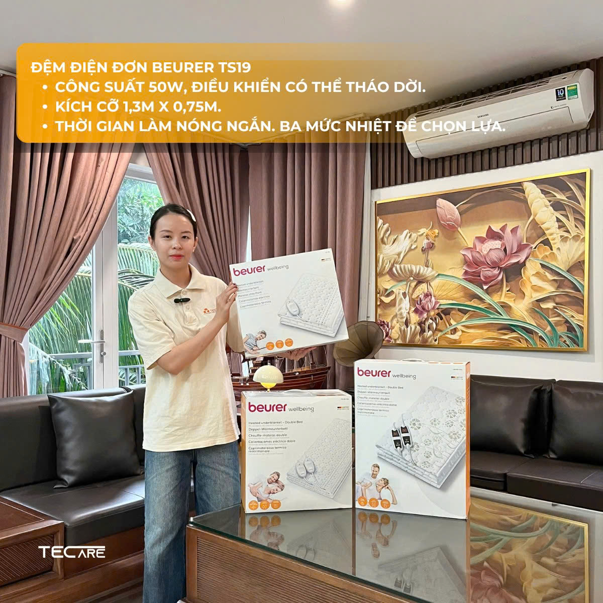 Beurer đệm điện đơn TS19 - công suất 50W