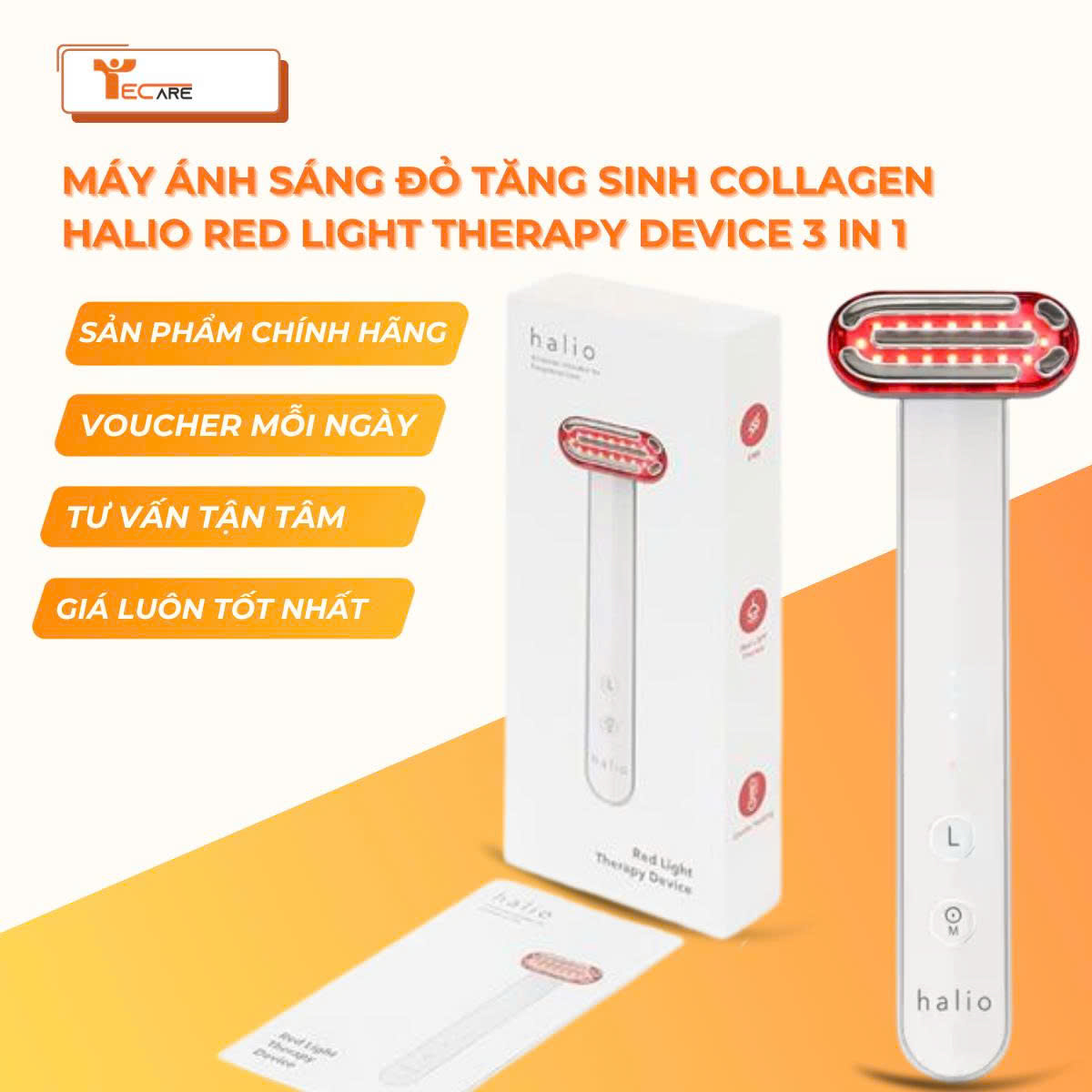 Halio Máy Ánh Sáng Đỏ Tăng Sinh Collagen Red Light Therapy Device 3 in 1