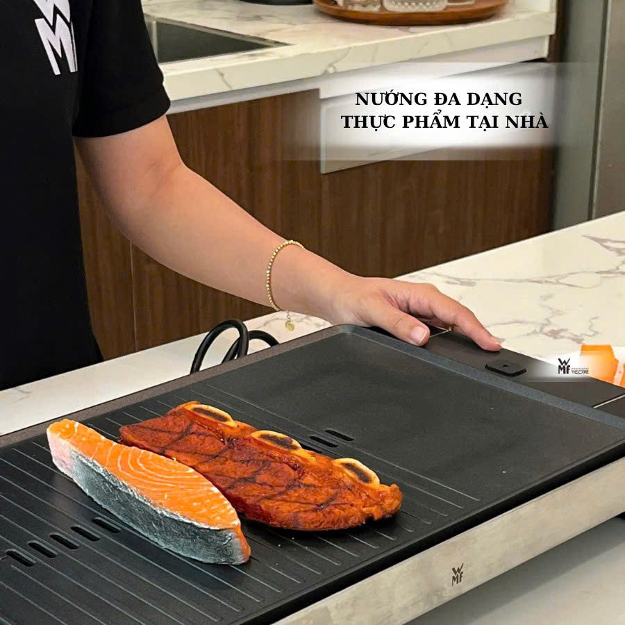 WMF bếp nướng Lono TGrill Flat-Ribbed, thép không gỉ Crormargan - công suất 2100W