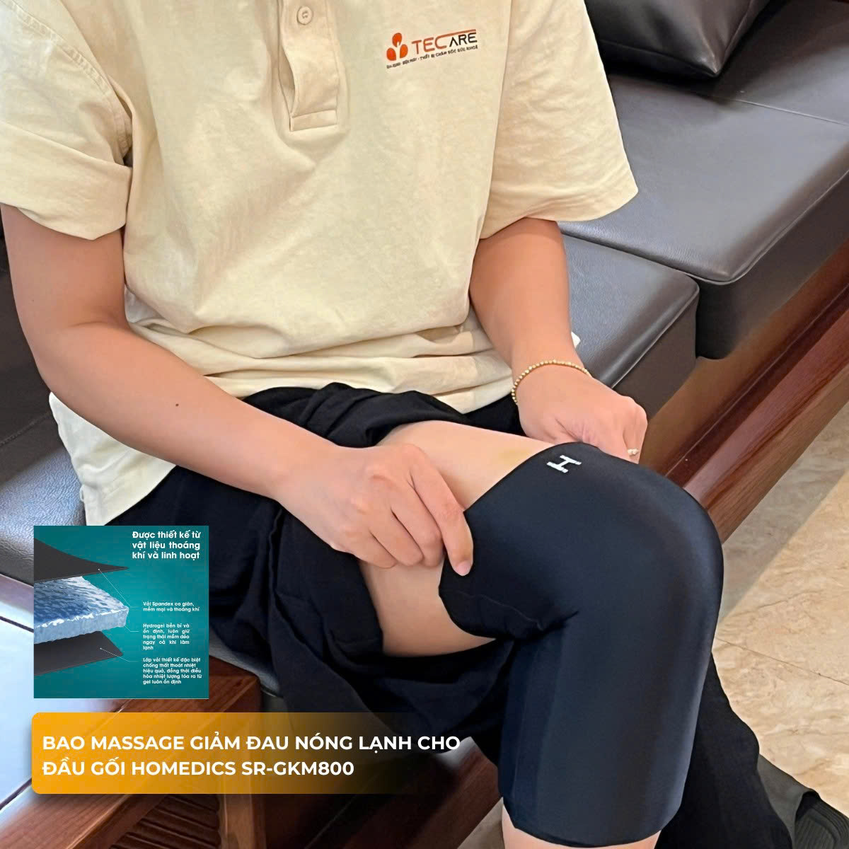 Homedics Bao Massage Giảm Đau Nóng Lạnh Cho Đầu Gối SR-GKM800J