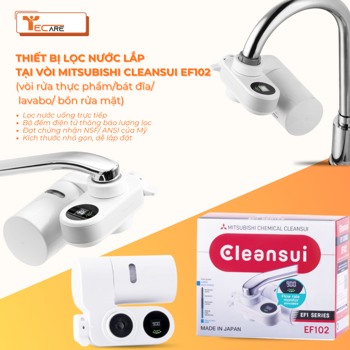 Mitsubishi Cleansui Thiết bị lọc nước tại vòi EF102