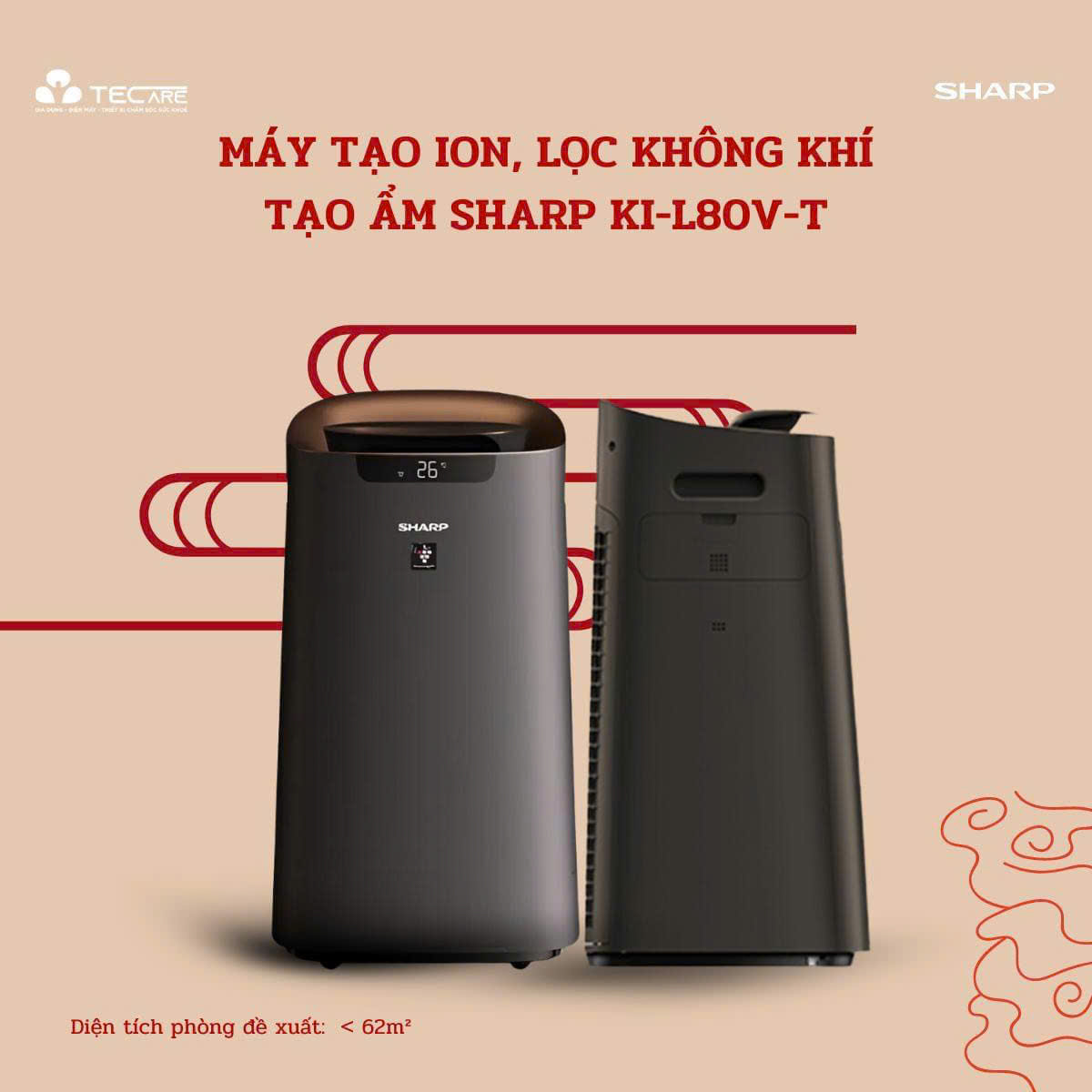 Máy Lọc Khí Tạo Ẩm KI-L80V-T