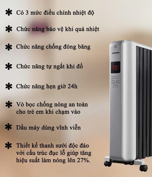 Sưởi dầu 12 thanh Tiross TS9218