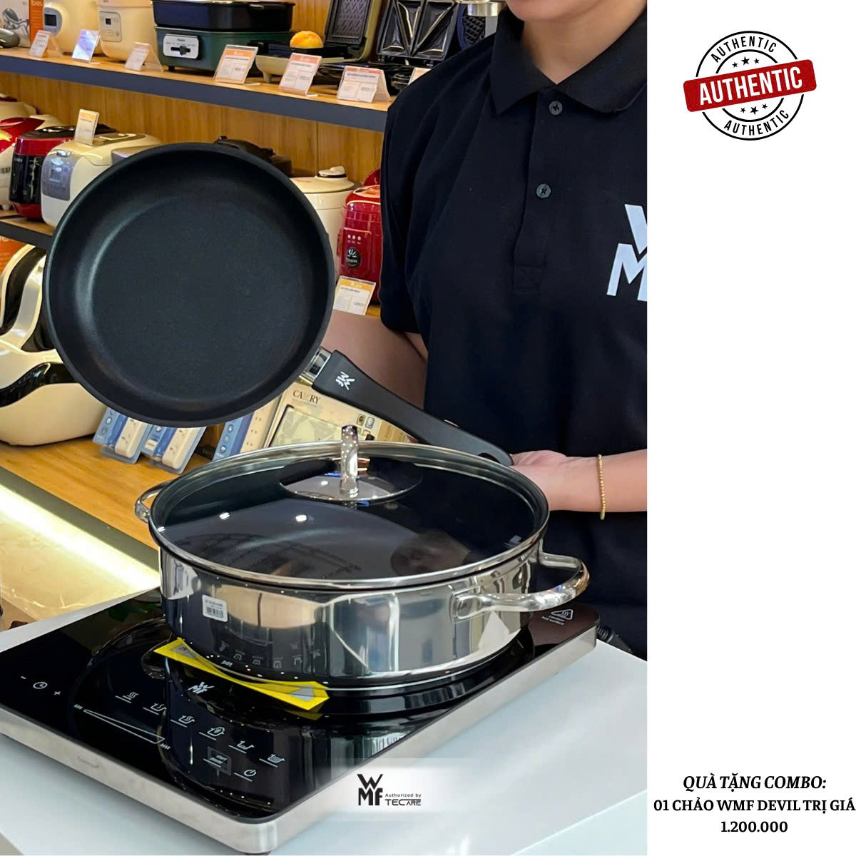 WMF Combo bếp từ đơn cao cấp Kult x Mono & Nồi chảo đa năng chống dính - Size 28cm