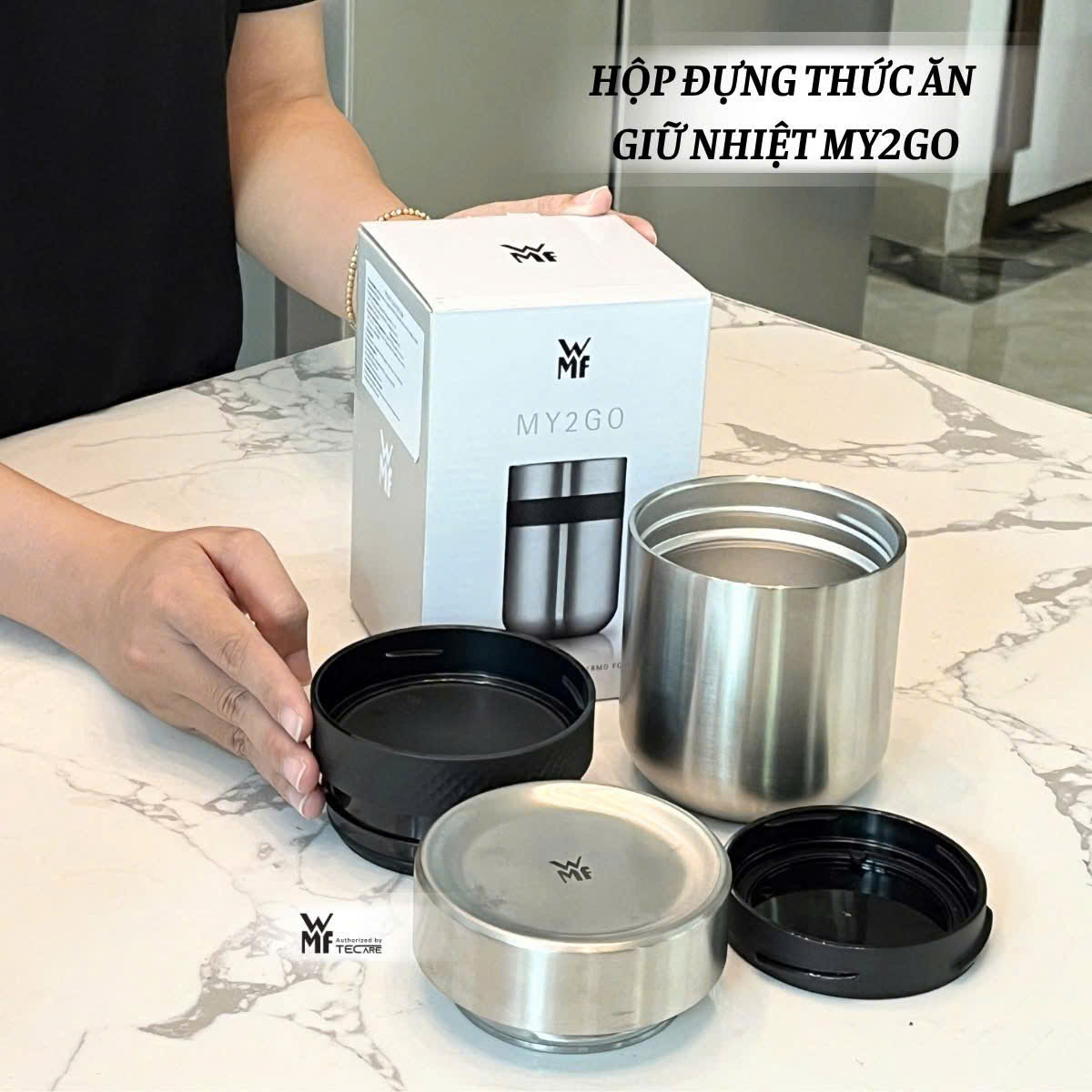 WMF hộp giữ nhiệt 2 ngăn THERMO - Thép không gỉ - Dung tích 300ml + 200ml