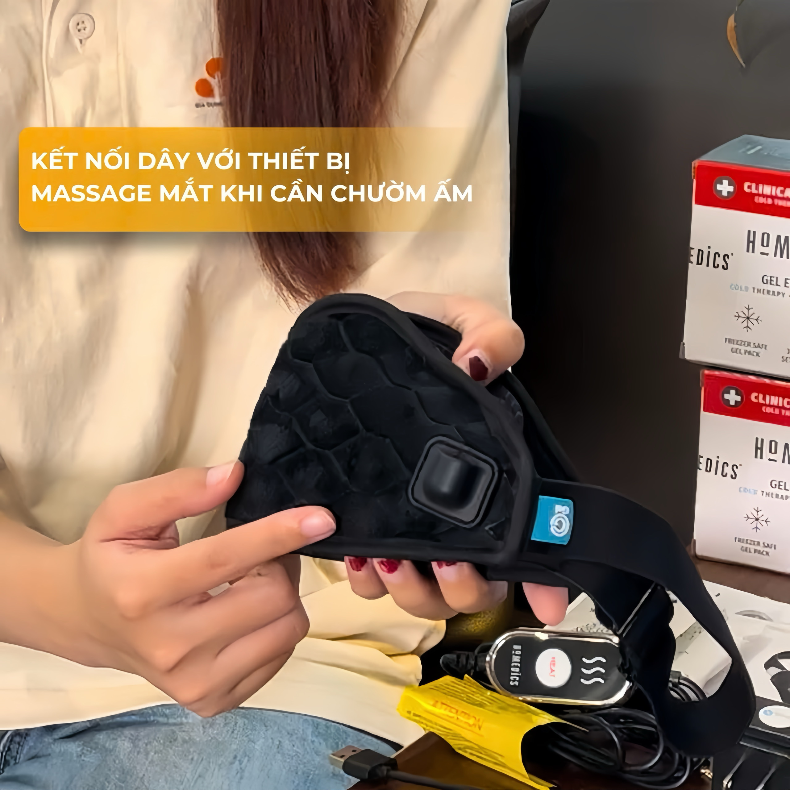 Homedics Máy massage mắt nóng lạnh công nghệ gel HP-GA24