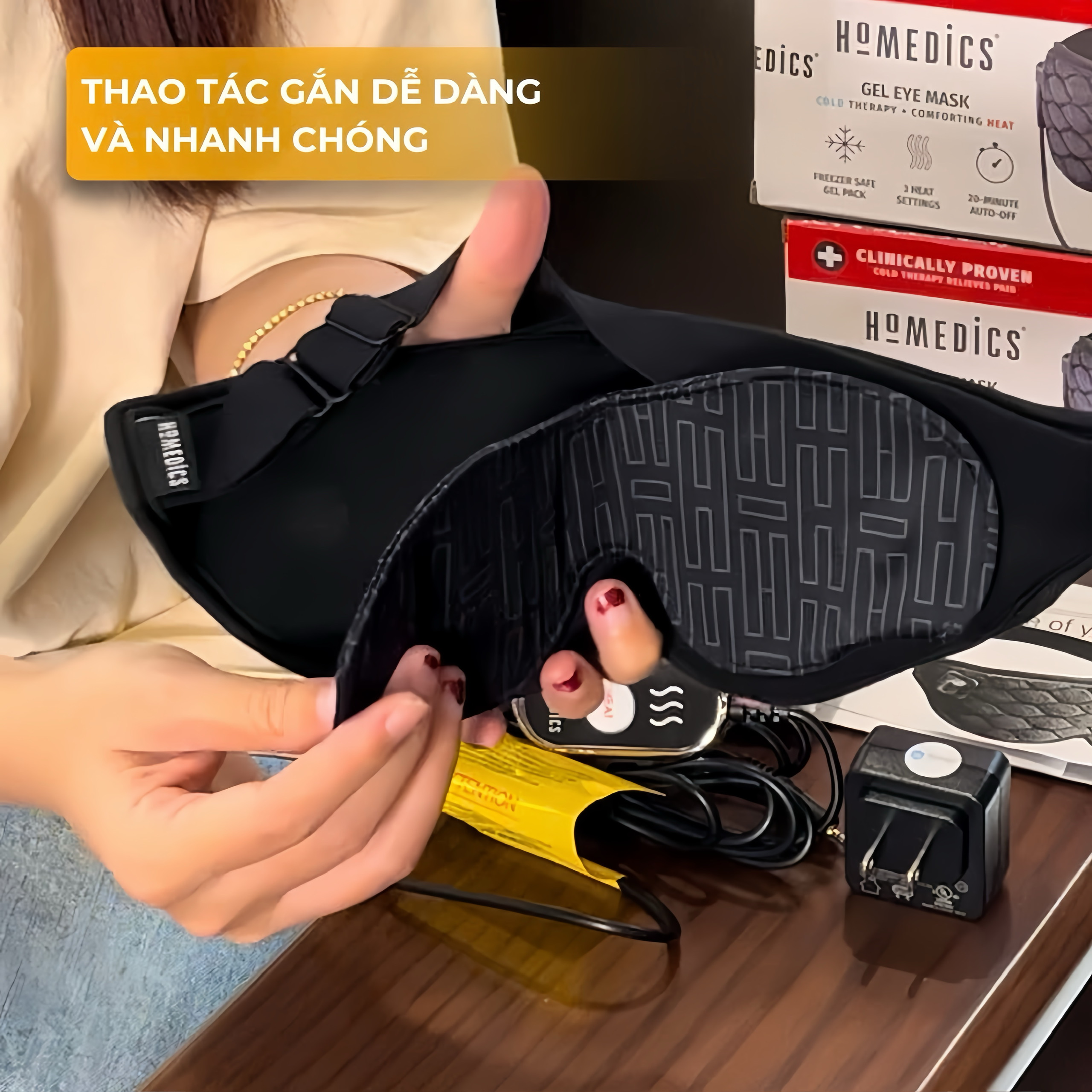 Homedics Máy massage mắt nóng lạnh công nghệ gel HP-GA24