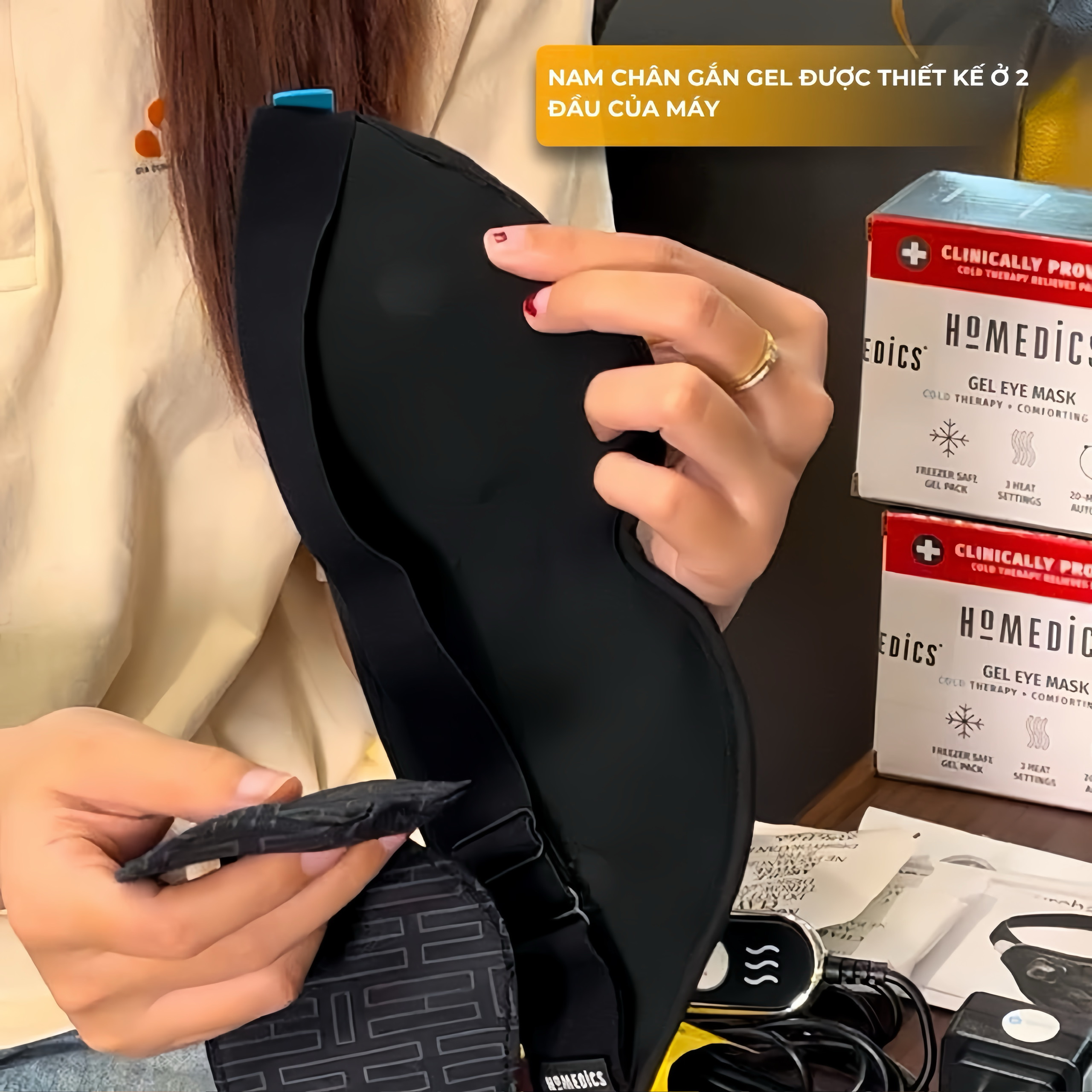 Homedics Máy massage mắt nóng lạnh công nghệ gel HP-GA24