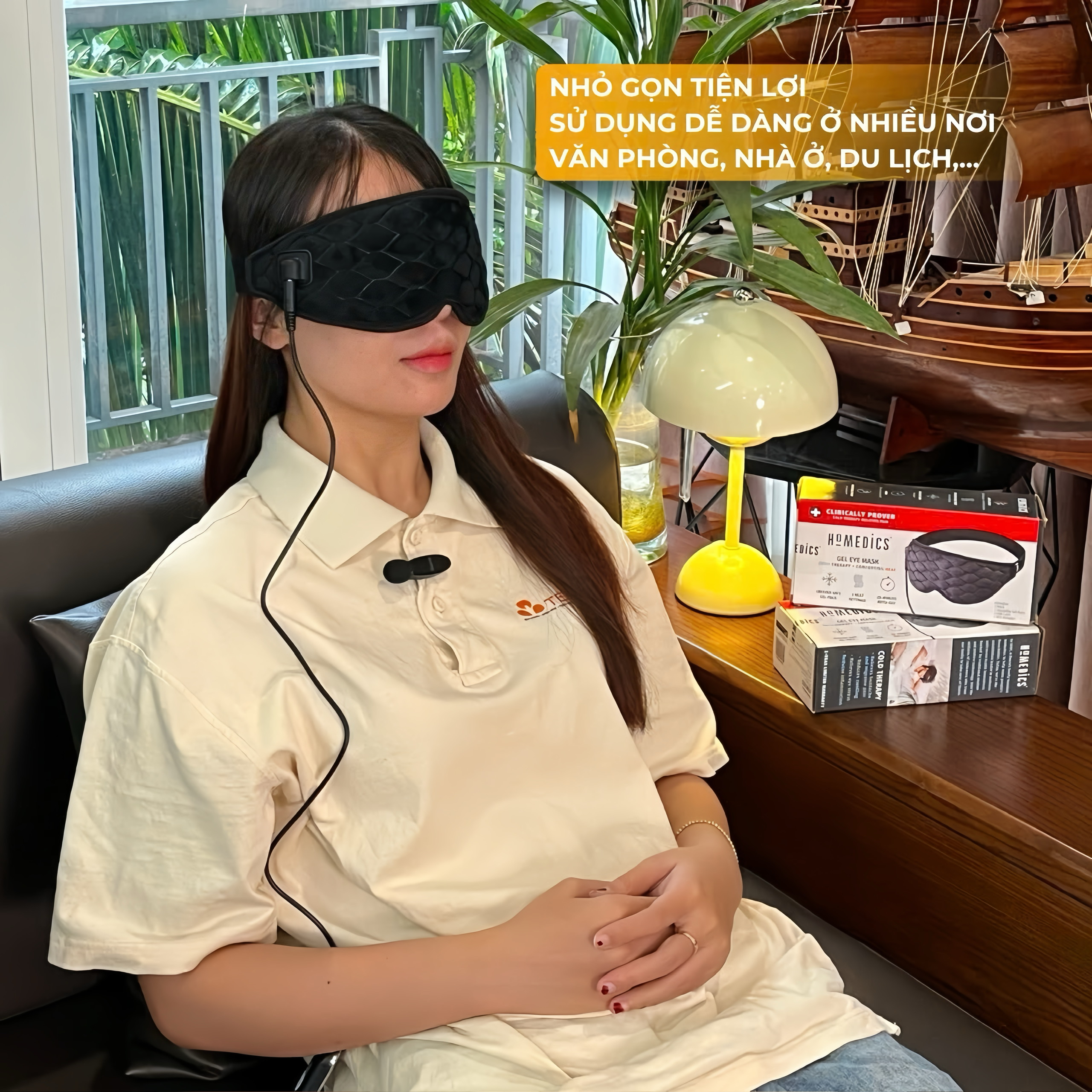 Homedics Máy massage mắt nóng lạnh công nghệ gel HP-GA24