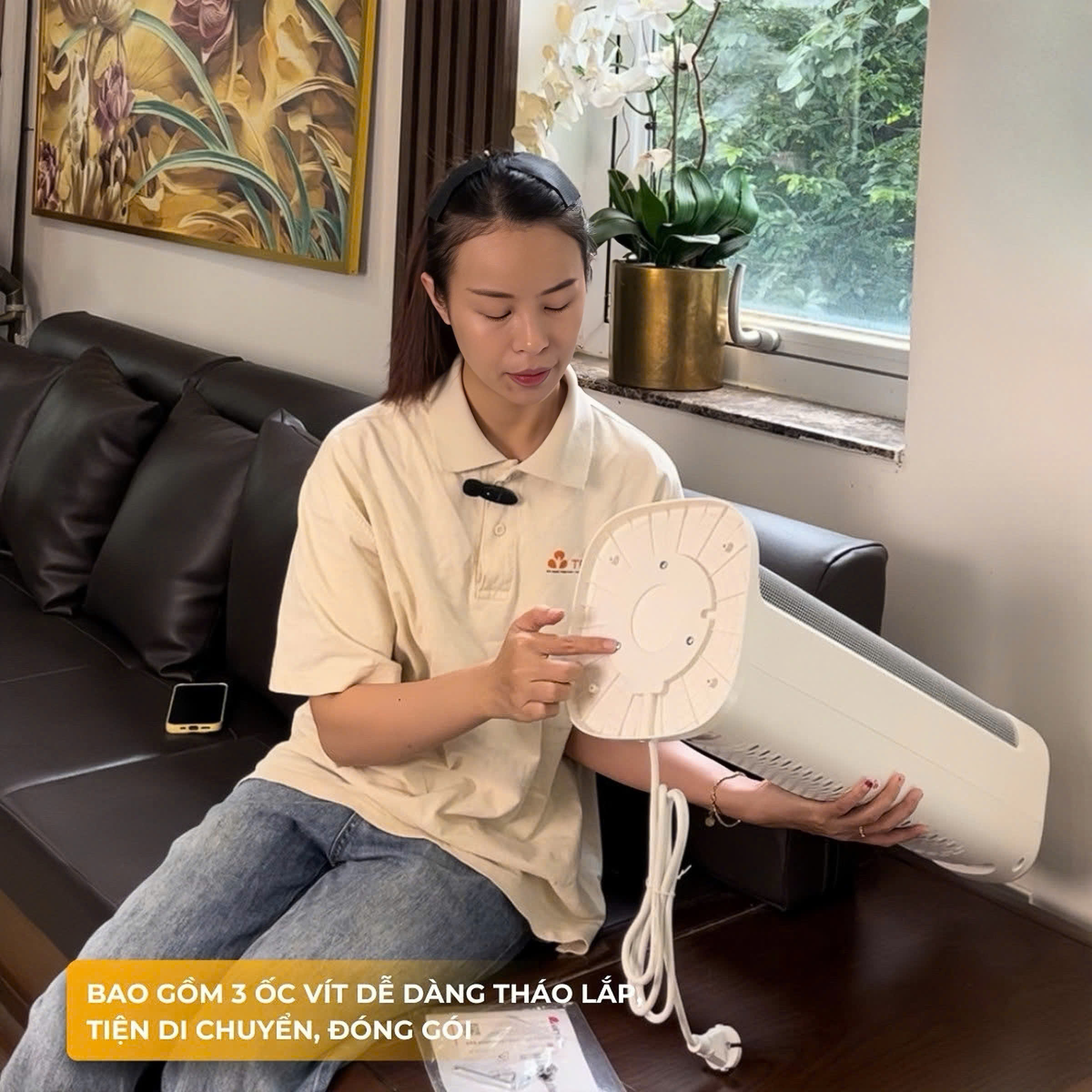 Elmich Máy sưởi gốm CHE-8644 công suất 2000W, làm ấm nhanh, xoay 60°, tự ngắt an toàn, không khô da