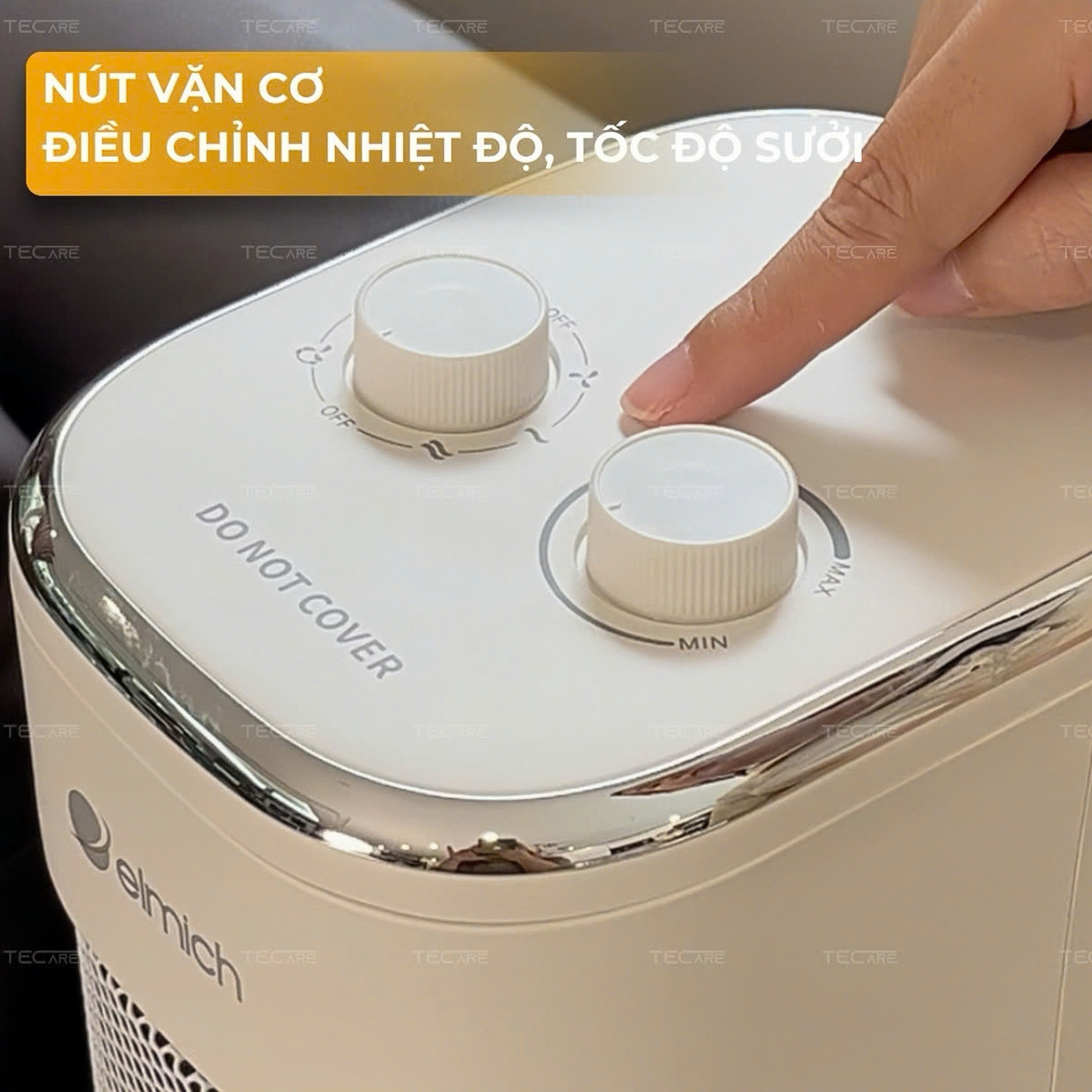 Elmich Máy sưởi gốm CHE-8644 công suất 2000W, làm ấm nhanh, xoay 60°, tự ngắt an toàn, không khô da