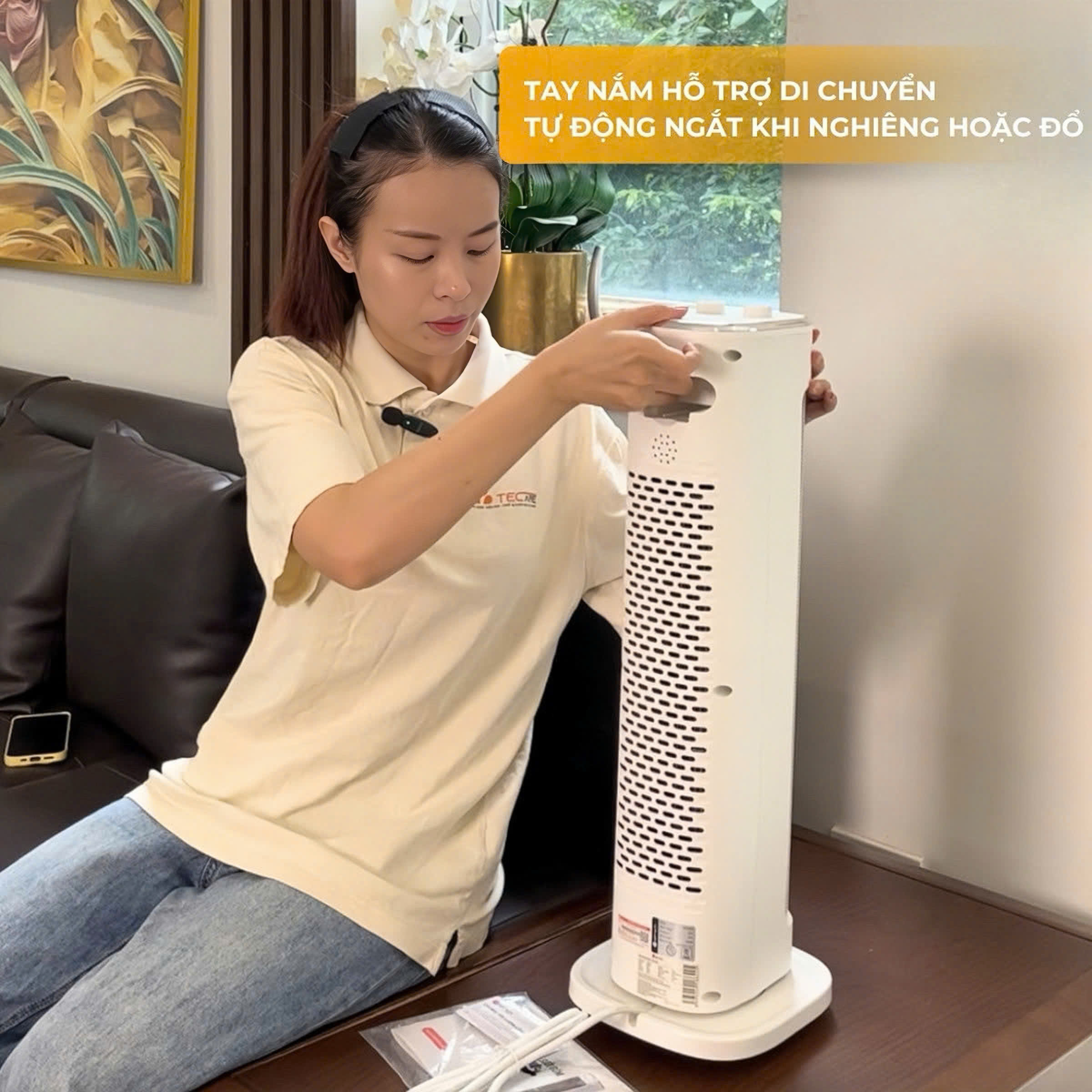 Elmich Máy sưởi gốm CHE-8644 công suất 2000W, làm ấm nhanh, xoay 60°, tự ngắt an toàn, không khô da