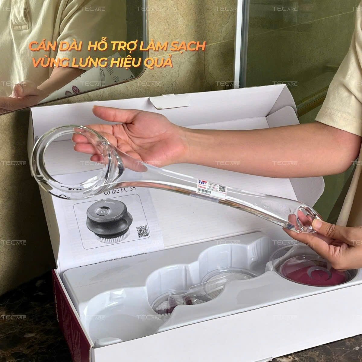 Beurer Bàn chải/Gậy tắm điện kì lưng hiệu quả FC55