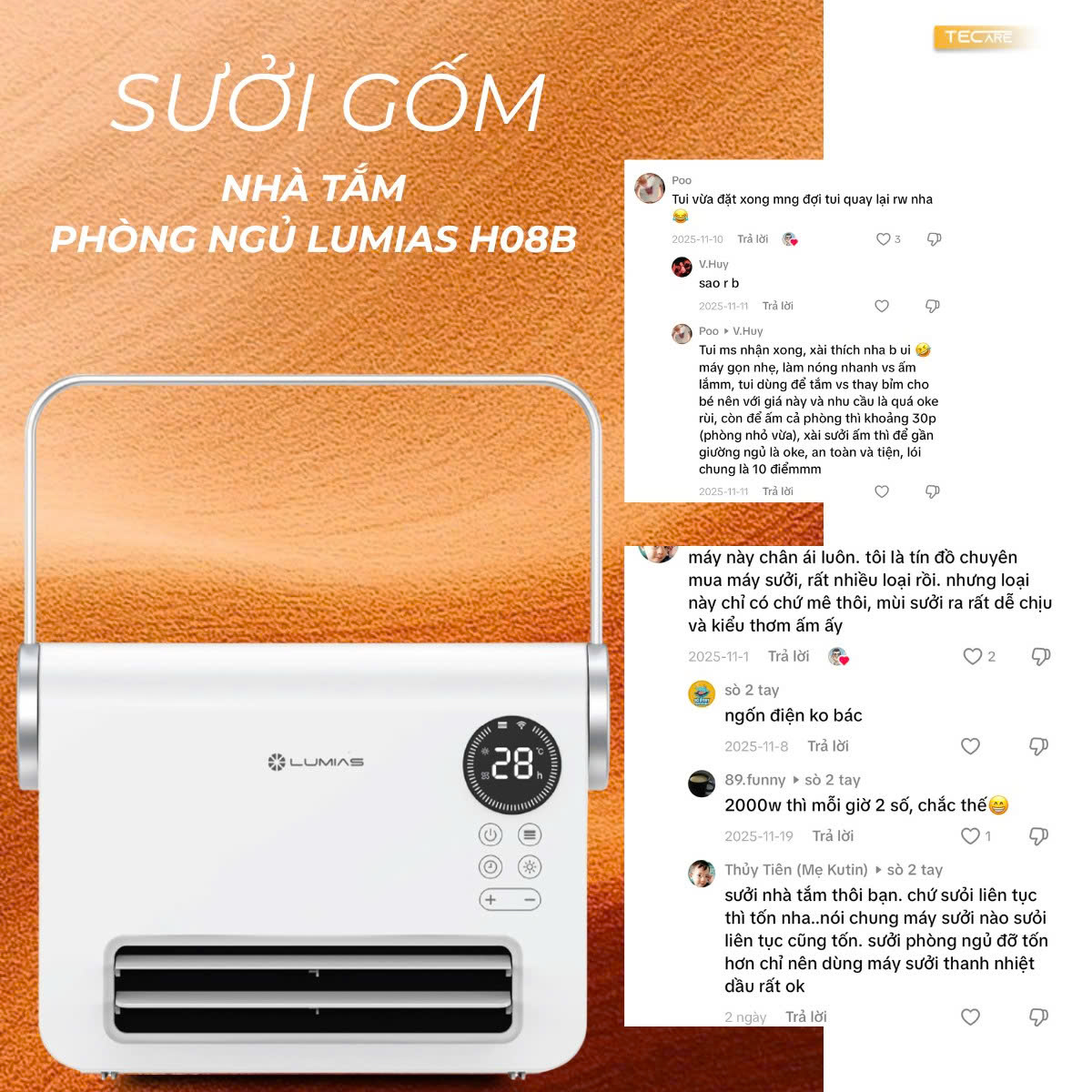Lumias Máy sưởi H08B – Ceramic PTC 2000W