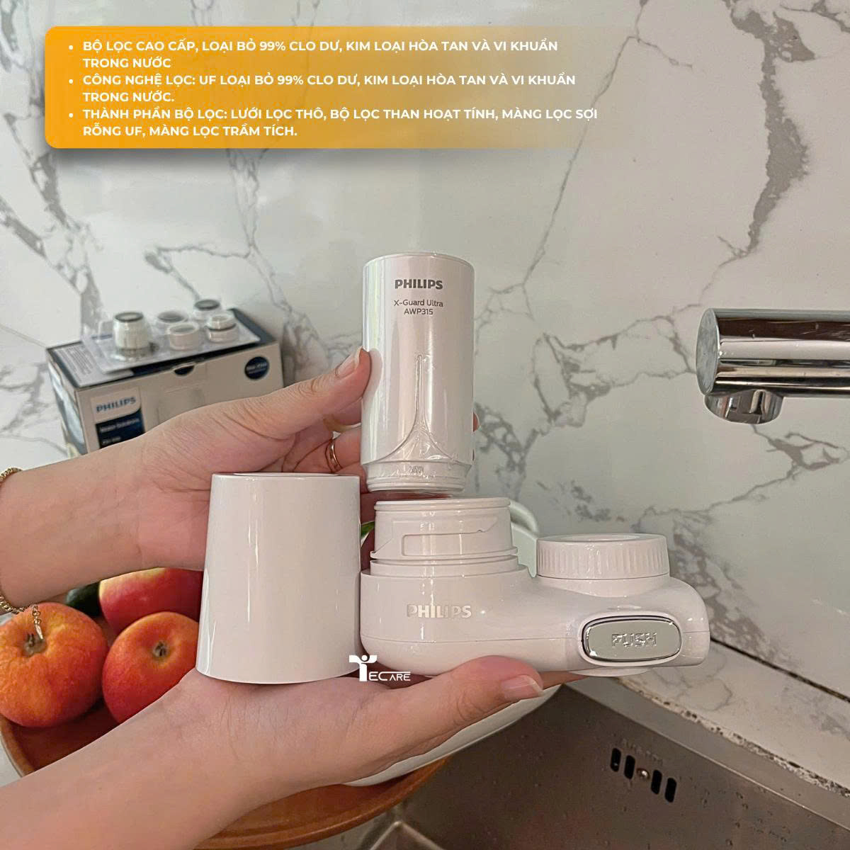 Philips lọc nước đầu vòi bồn rửa thực phẩm, rửa bát AWP3753/98