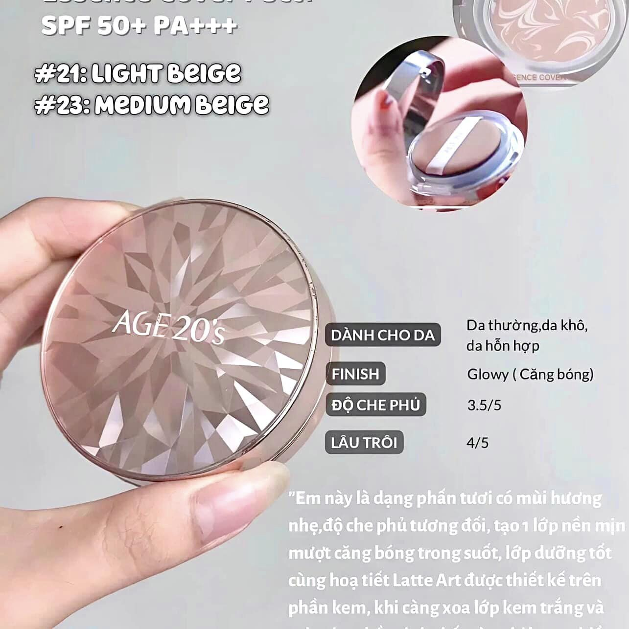 Phấn AGE20'S Essence Cover Pact Tone 23 (Hồng)