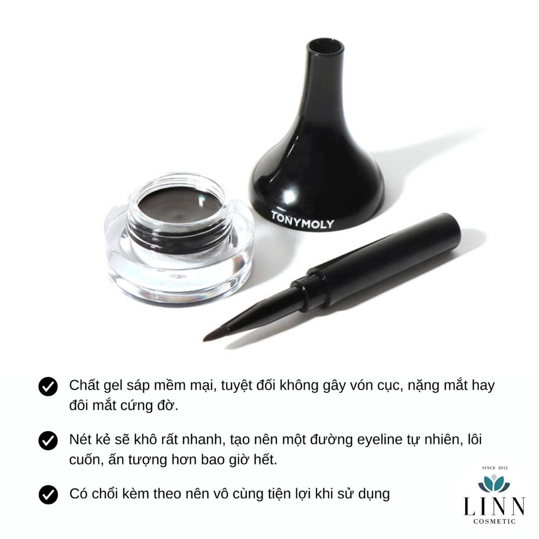 Gel kẻ mắt Tony Moly Backstage Gel Eyeliner #01 Màu Đen