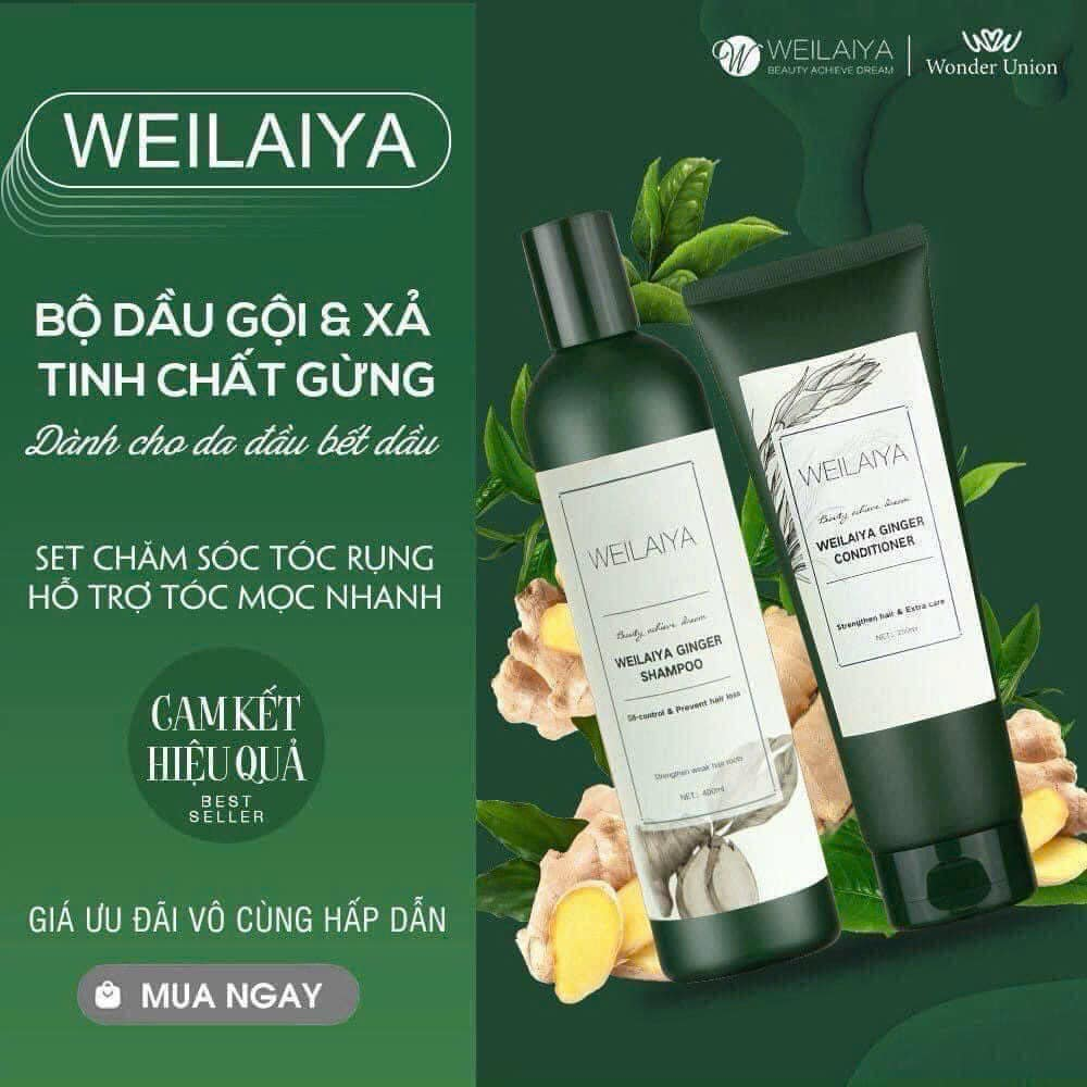 Weilaiya - cặp gội xả gừng (tem trắng)