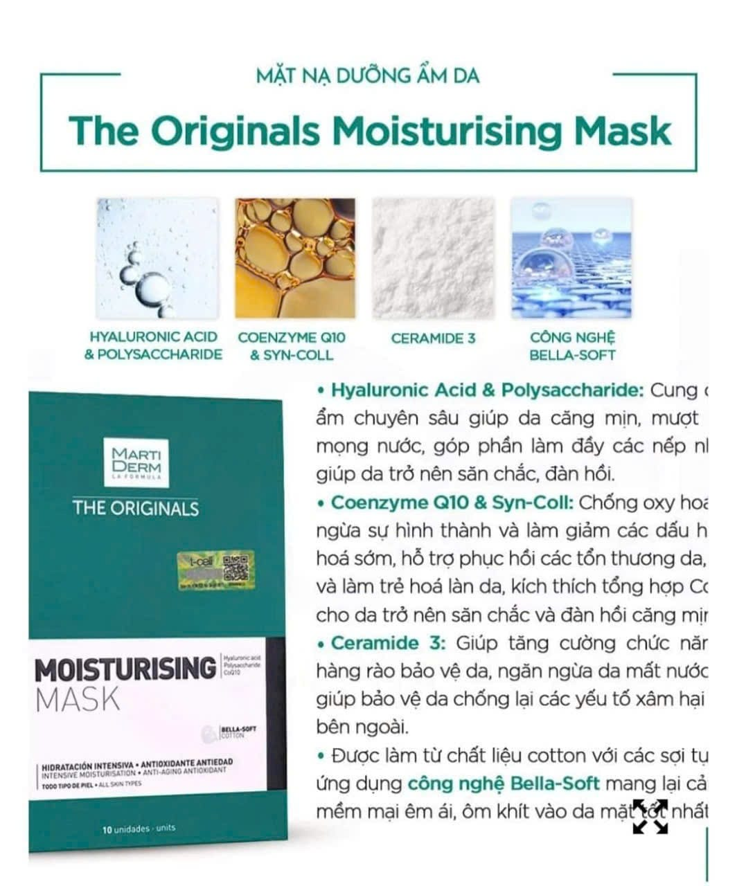 Mặt nạ MartiDerm The Originals Moisturising Mask 25ml (xách tay)