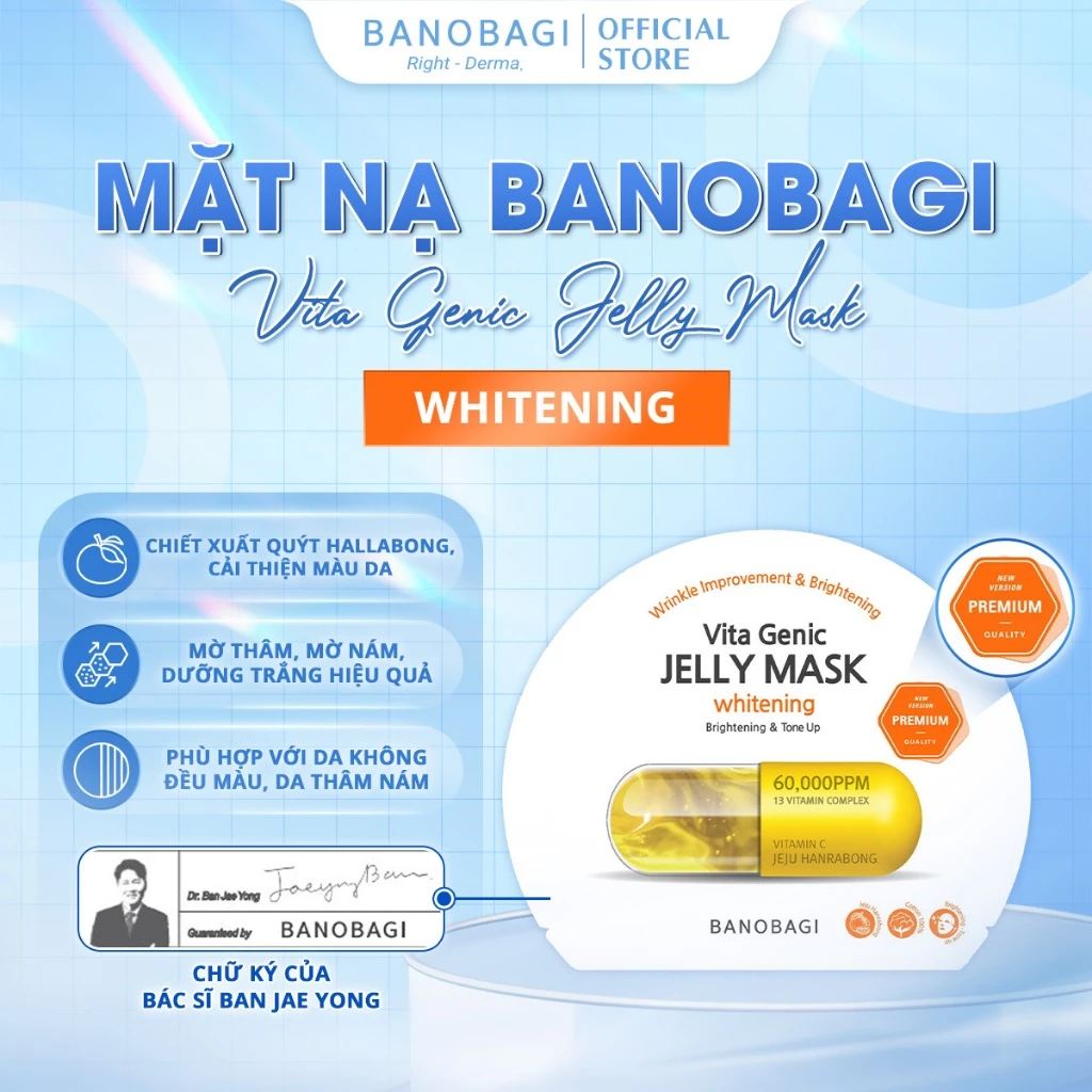 Mặt nạ giấy Banobagi Vita Genic Jelly Mask Pore Hydrating Premium xanh dương 30ml