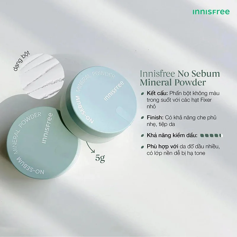Phấn phủ (dạng bột) Innisfree No Sebum Mineral Powder