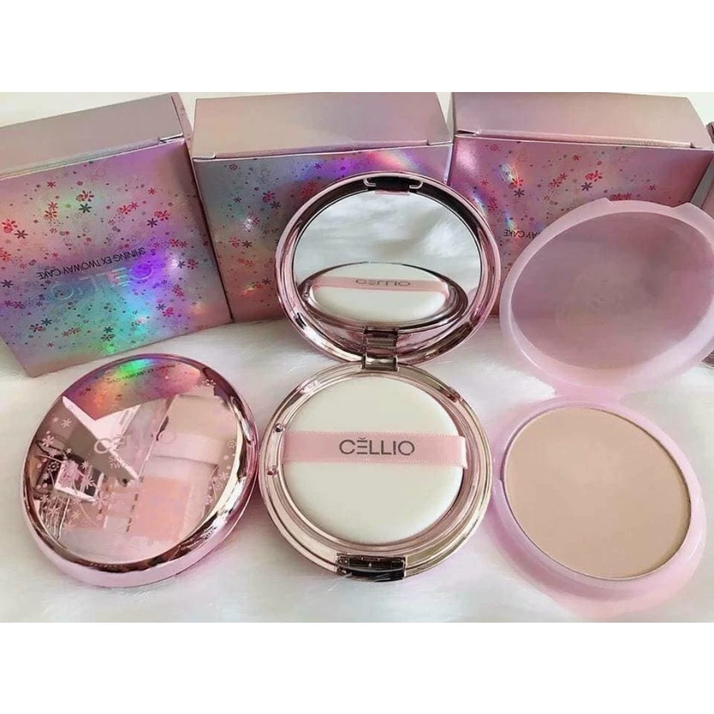 (Hồng) - Phấn phủ Cellio Shining Ex Twoway Cake - Tone #21