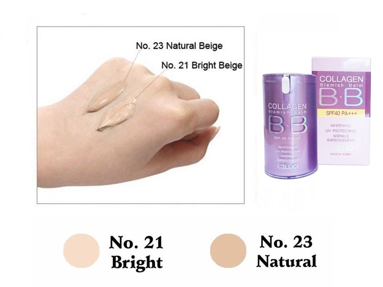 Kem nền chống nắng BB Collagen Cellio Blemish Balm 40ml Tím