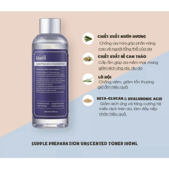 Klairs - Toner không mùi 180ml
