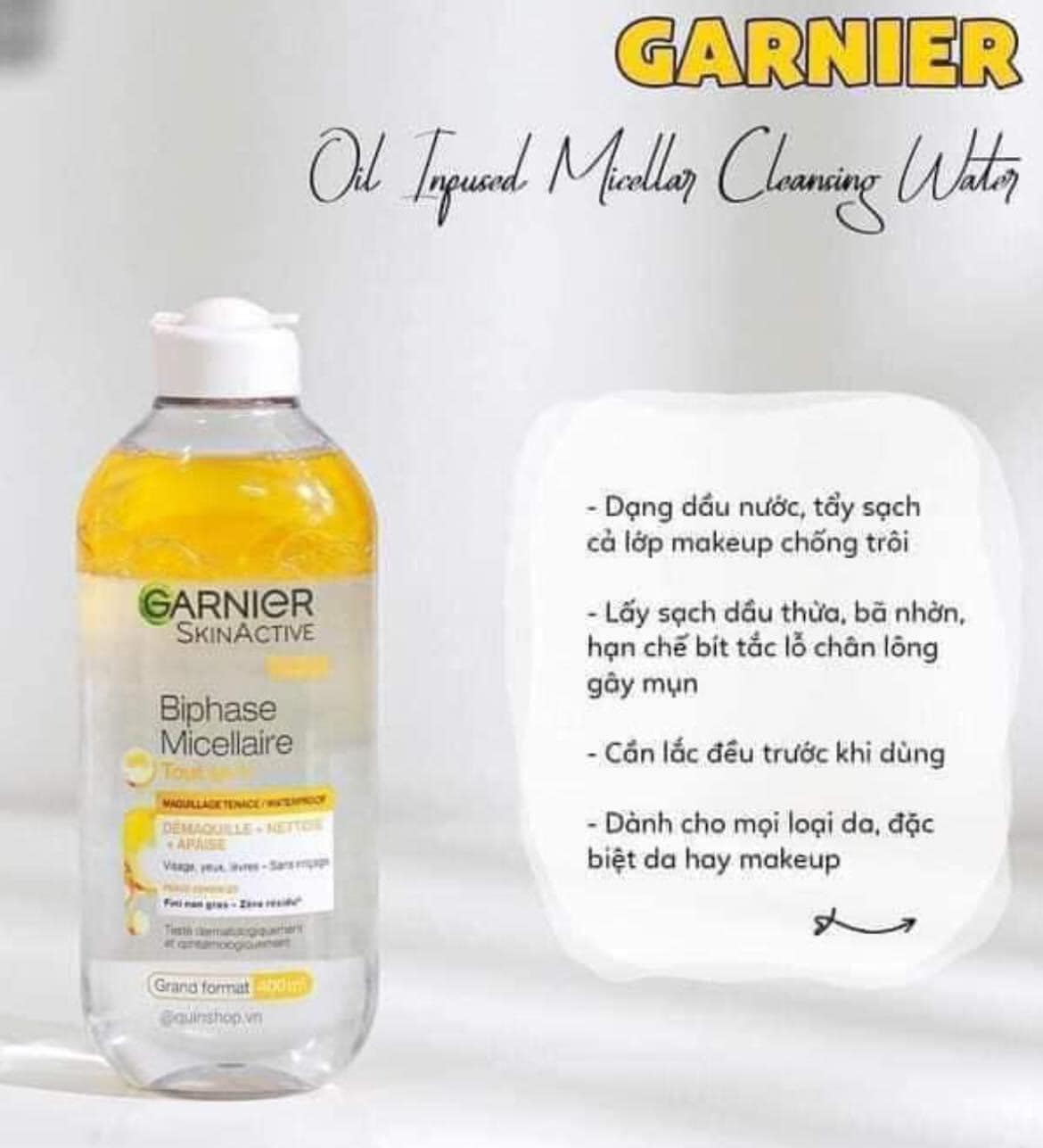 Garnier - Nước tẩy trang 400ml (xanh dương)