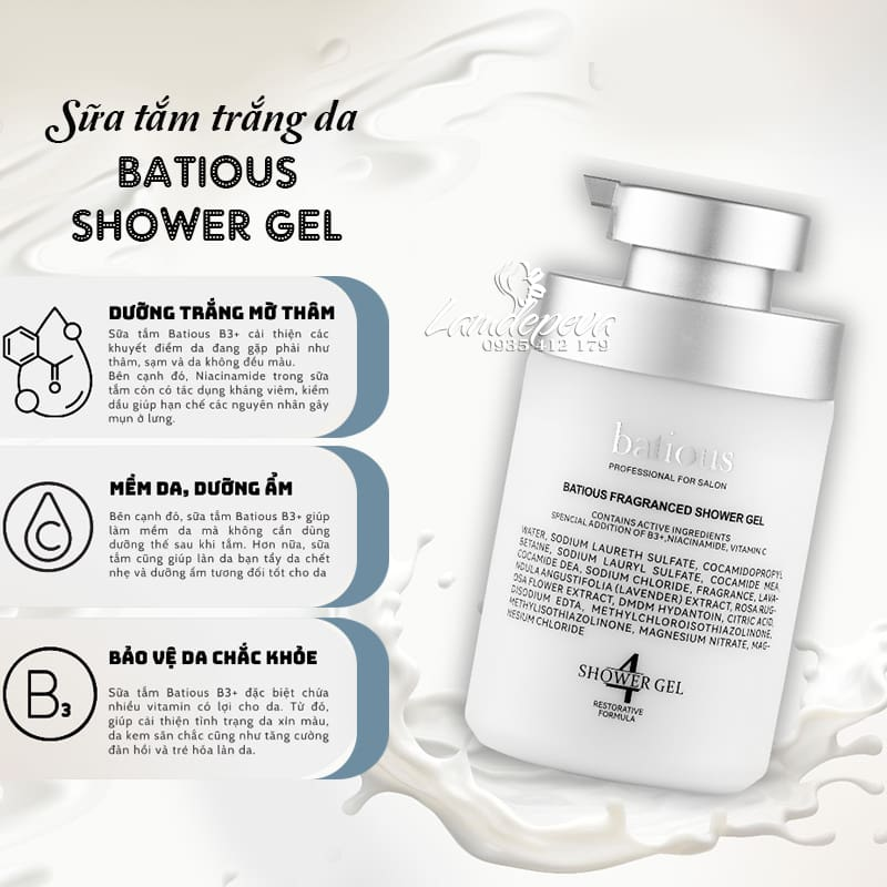 Sữa tắm Batious số 4 - #Showel gel