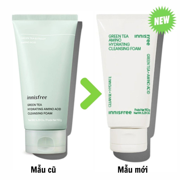 Innisfree - sữa rửa mặt trà xanh 150ml (mẫu mới)