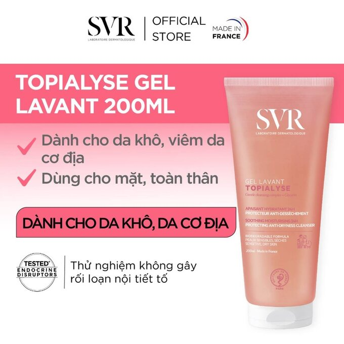 Sữa rửa mặt SVR tuýp 200ml - hồng (xách tay)