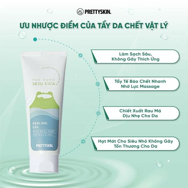(Tuýp Trắng Đục) Tẩy da chết rau má JEJU CICA Prettyskin Peeling gel 150ml